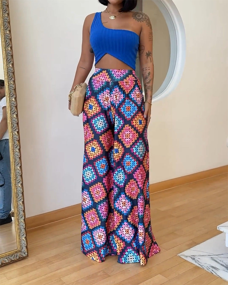 Nuli | Printed Flaire Trousers