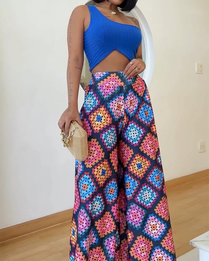Nuli | Printed Flaire Trousers