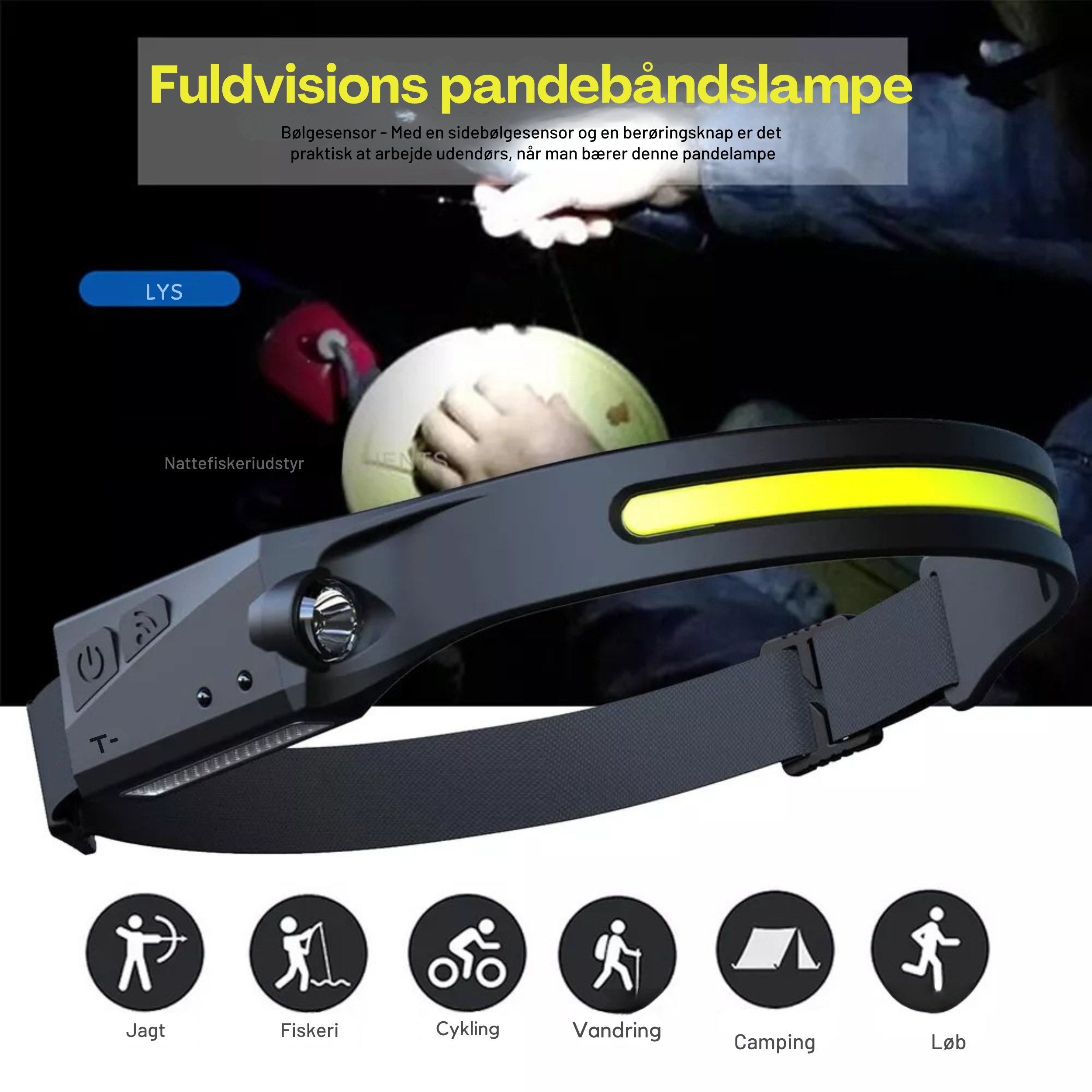 LumiGear Pro | Sæt med LED Hovedlygte med Bevægelsessensor