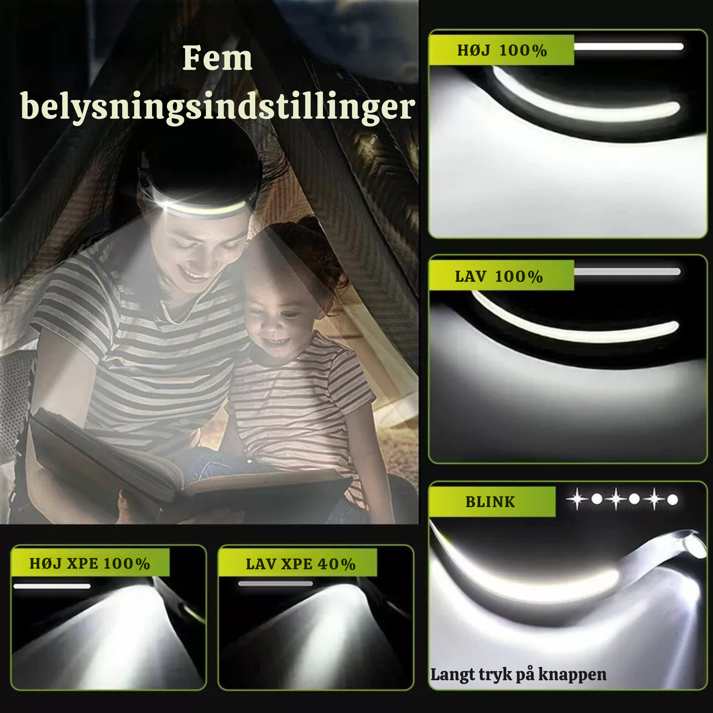 LumiGear Pro | Sæt med LED Hovedlygte med Bevægelsessensor
