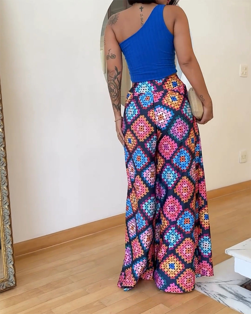 Nuli | Printed Flaire Trousers
