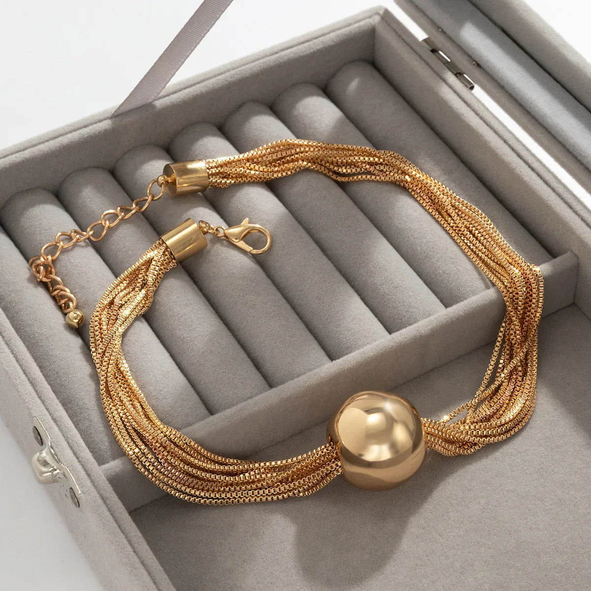Venusia | Gouden Meerlagige Box Chain Ketting
