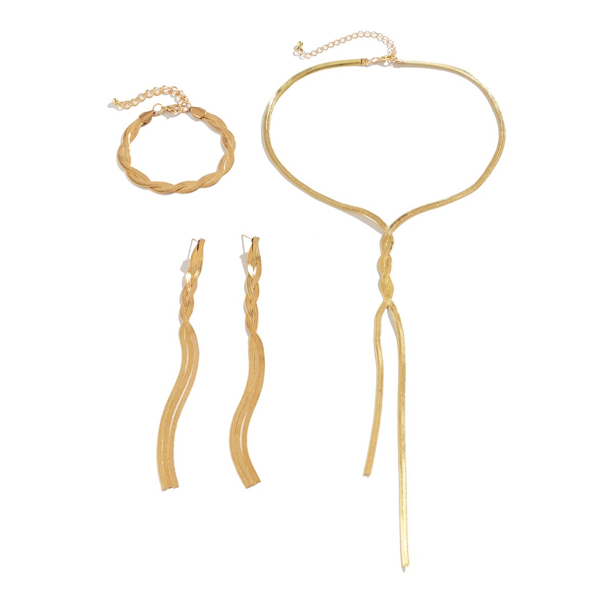 Venusia | 3-piece V-necklace, bracelet & earrings set