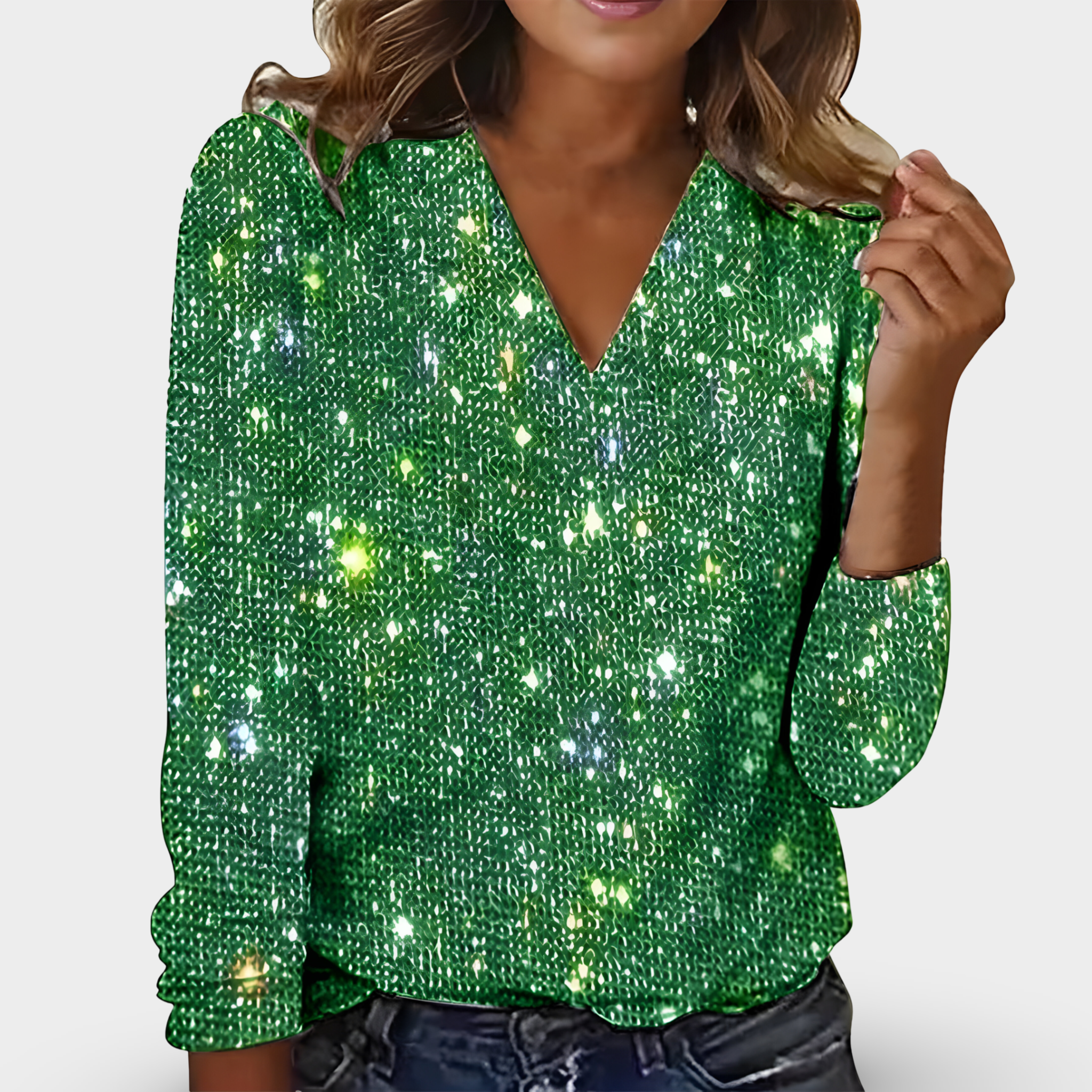 Azura | V-Neck Diamond Blouse