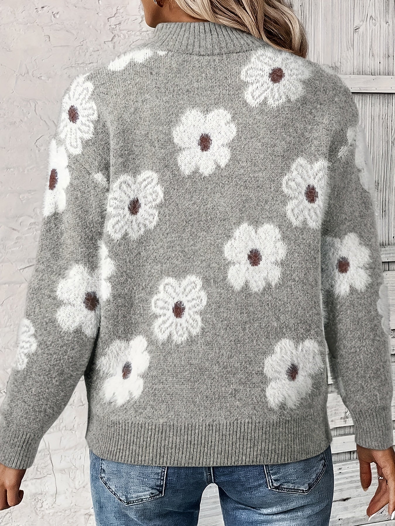 Bente | Sweater med blomstermønster