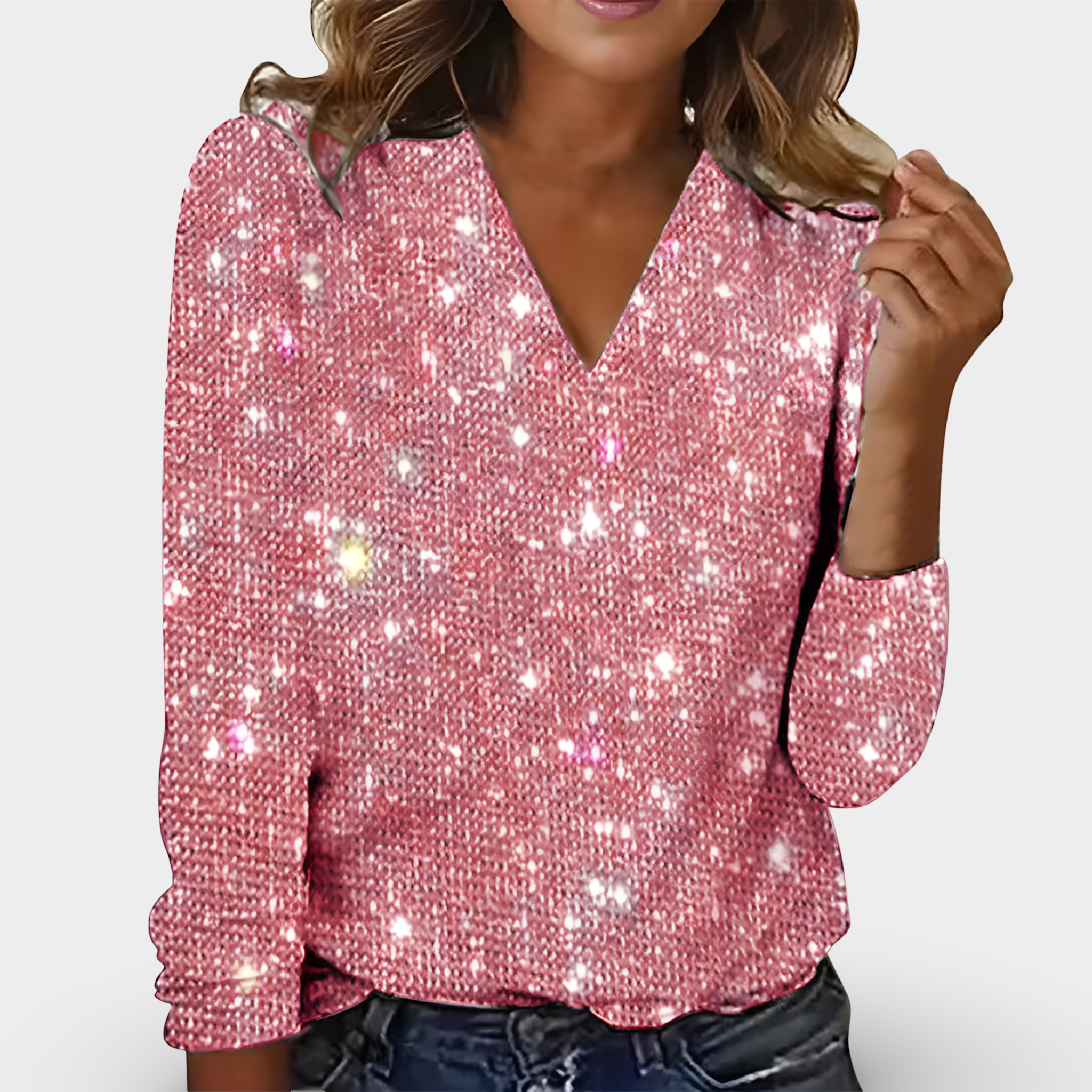 Azura | V-Neck Diamond Blouse