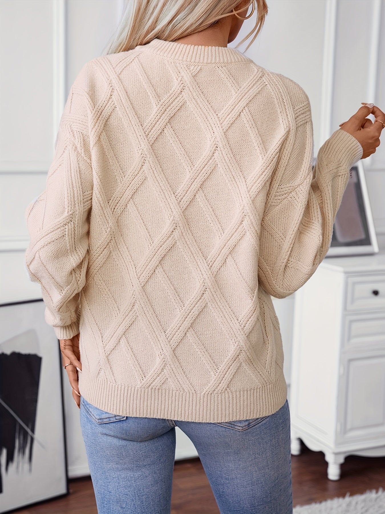 Susan | Argyle knitted pullover sweater