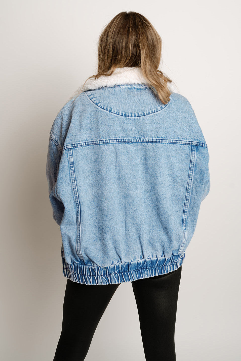 Denim Jacket | Oversized Fleece Collar Coat 