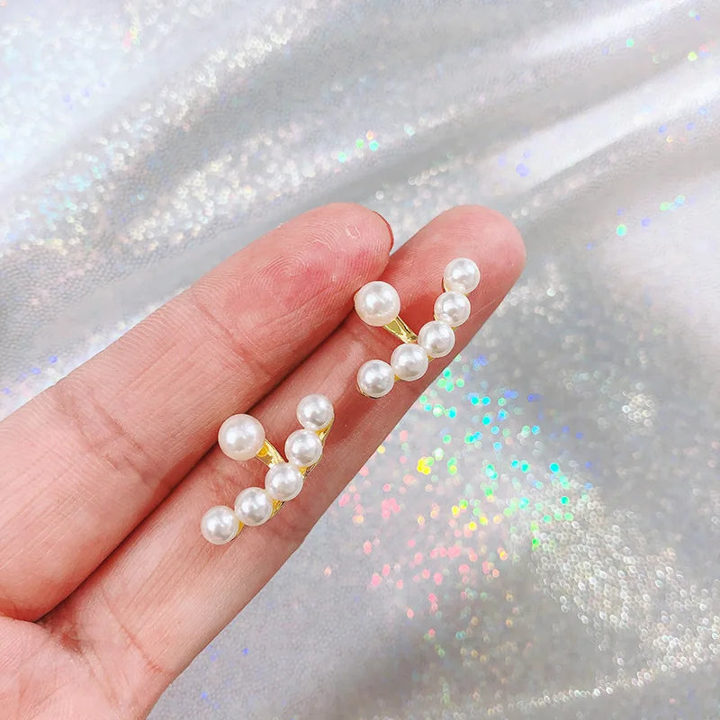 Venusia | 2 in 1 Pearl Hanging Stud Earrings