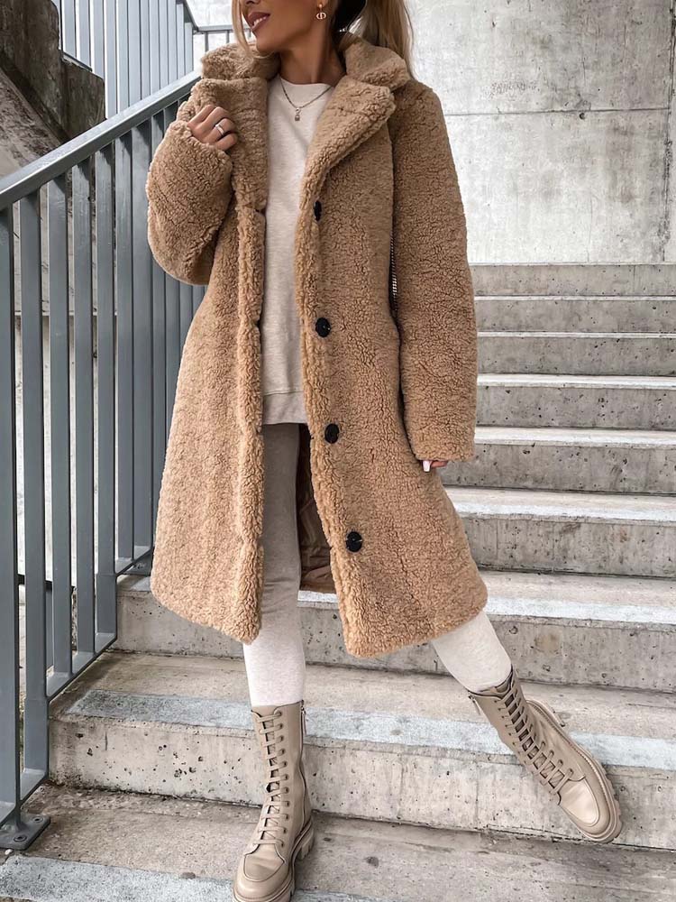 Jennifer Teddy Coat | Warm long teddy coat is the top trend in 2024