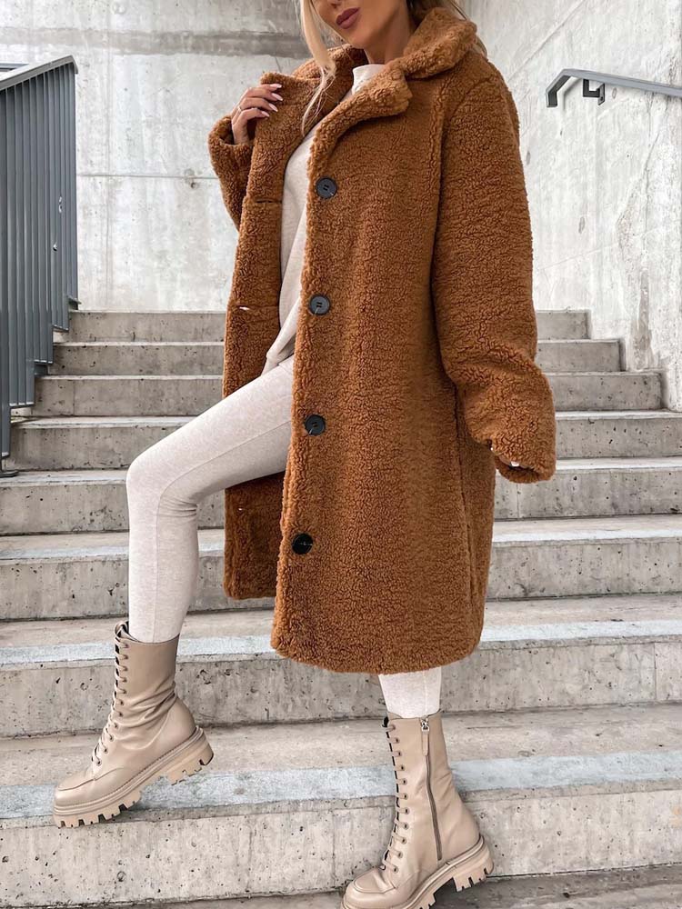 Jennifer Teddy Coat | Warm long teddy coat is the top trend in 2024