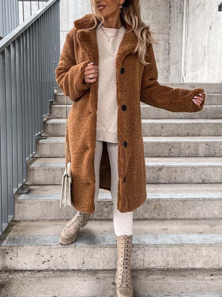 Jennifer Teddy Coat | Warm long teddy coat is the top trend in 2024