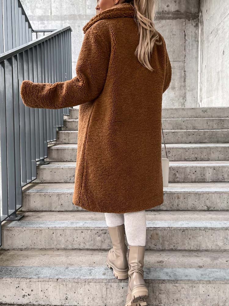 Jennifer Teddy Coat | Warm long teddy coat is the top trend in 2024