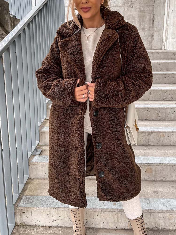 Jennifer Teddy Coat | Warm long teddy coat is the top trend in 2024