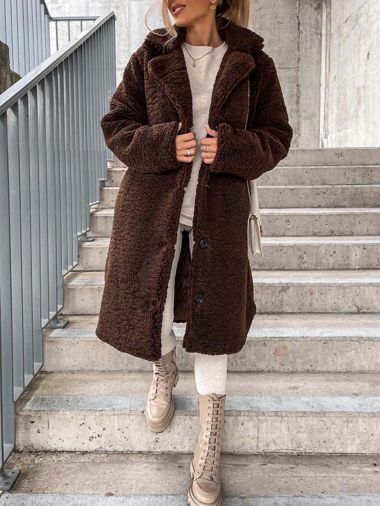 Jennifer Teddy Coat | Warm long teddy coat is the top trend in 2024