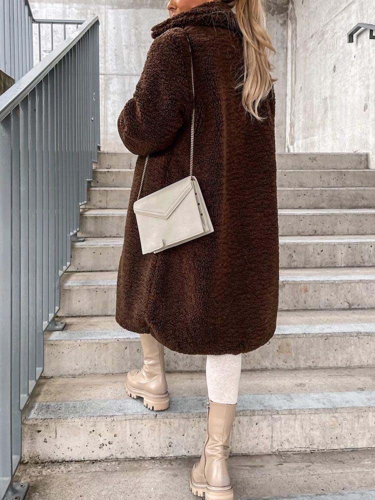 Jennifer Teddy Coat | Warm long teddy coat is the top trend in 2024