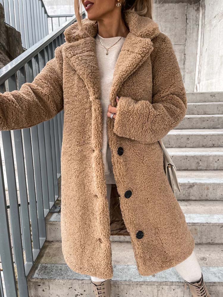 Jennifer Teddy Coat | Warm long teddy coat is the top trend in 2024