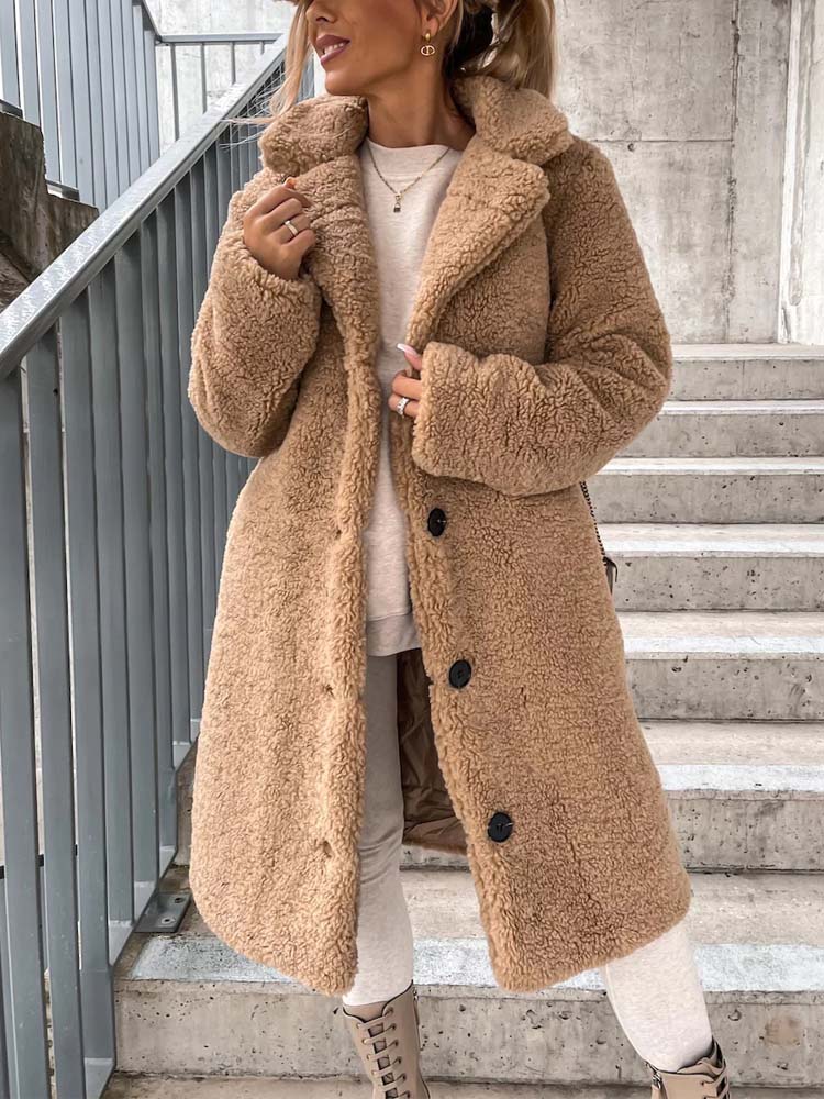 Jennifer Teddy Coat | Warm long teddy coat is the top trend in 2024