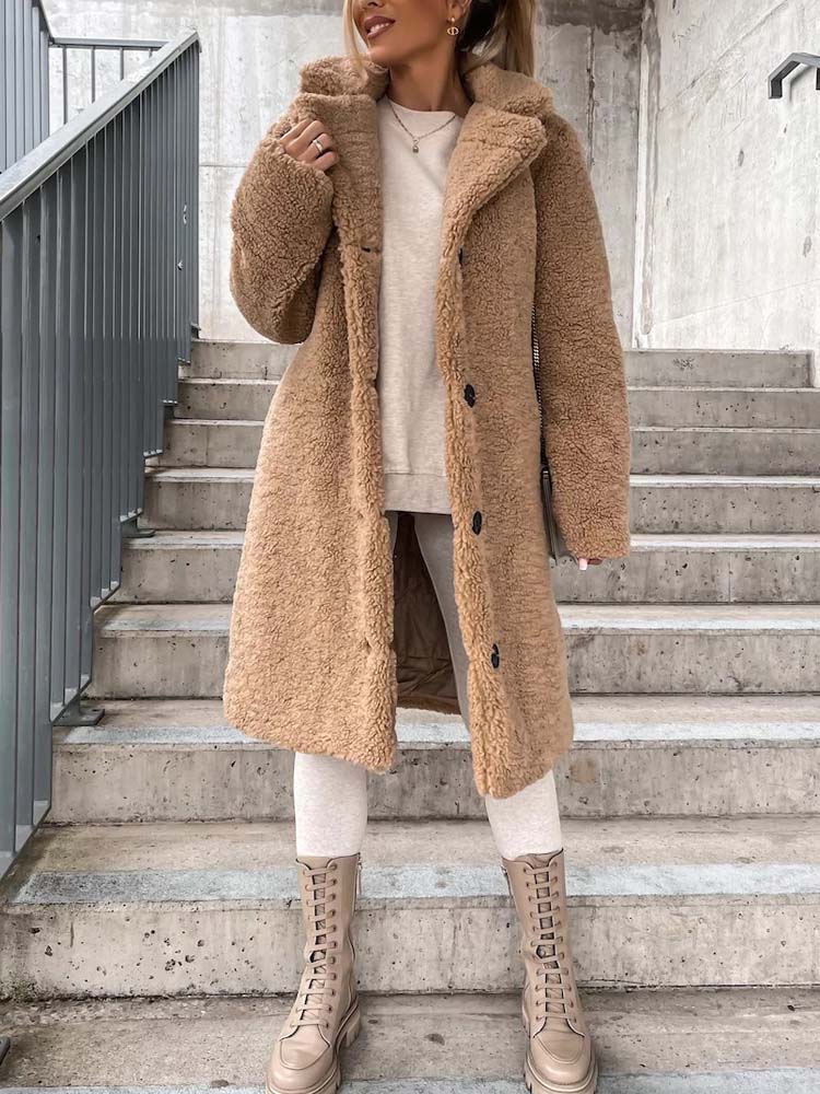 Jennifer Teddy Coat | Warm long teddy coat is the top trend in 2024