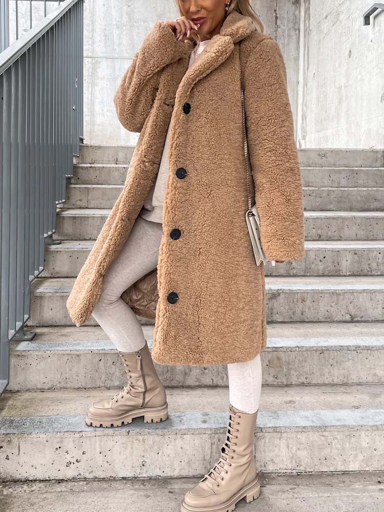 Jennifer Teddy Coat | Warm long teddy coat is the top trend in 2024