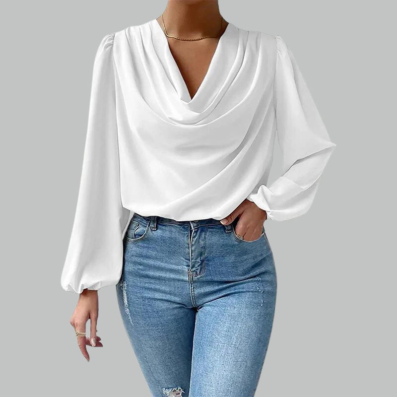 Lia chiffon bluse | Elegant bluse med lange ærmer 