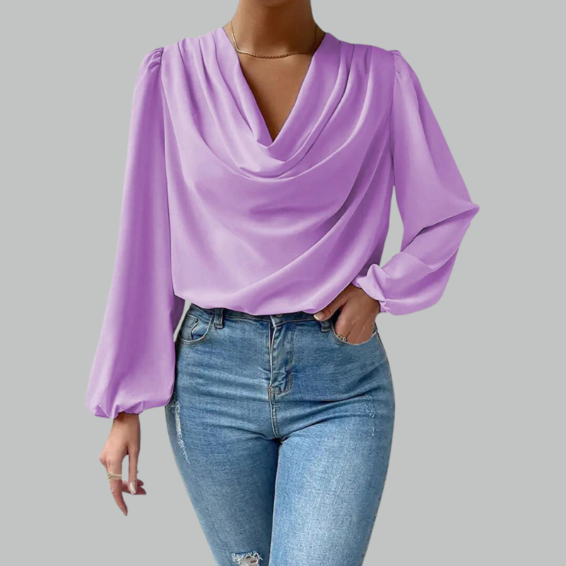 Lia chiffon bluse | Elegant bluse med lange ærmer 