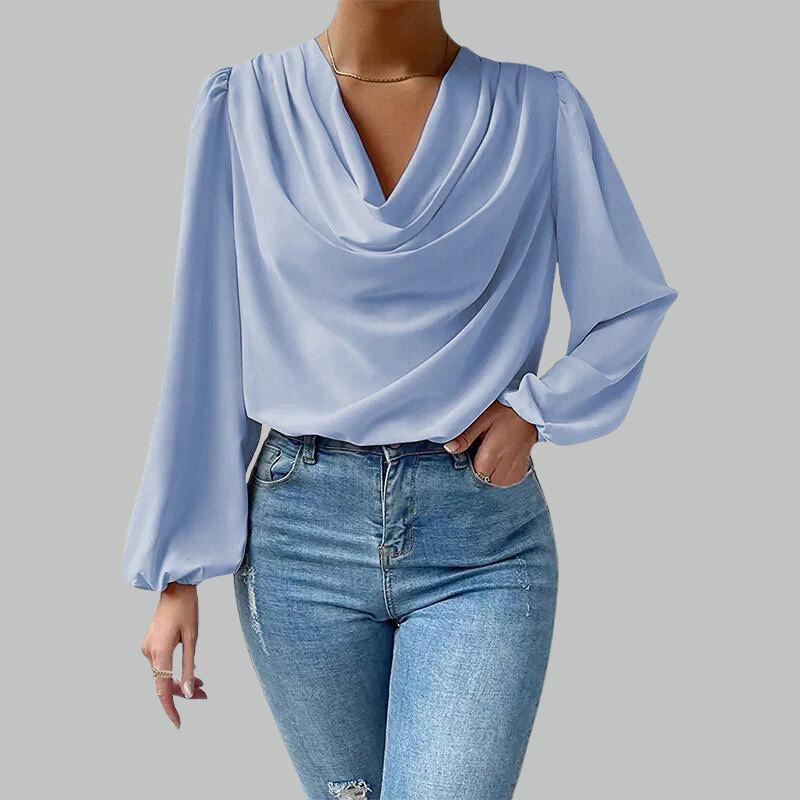 Lia chiffon blouse | Elegant Blouse with Long Sleeves 