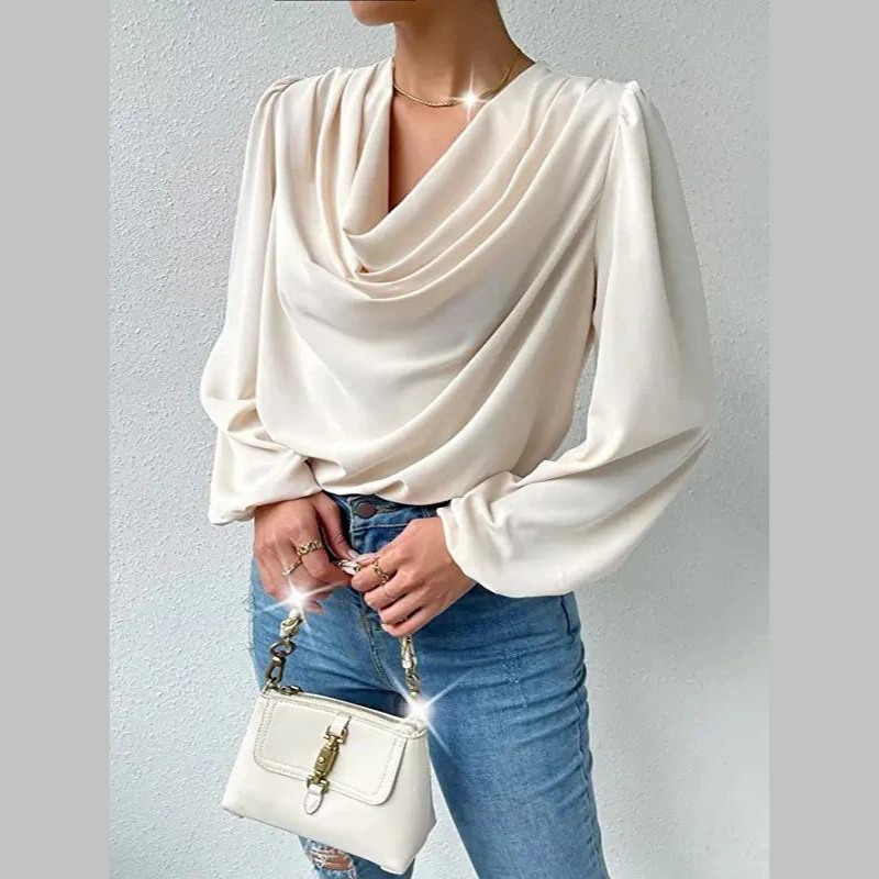 Lia chiffon blouse | Elegant Blouse with Long Sleeves 