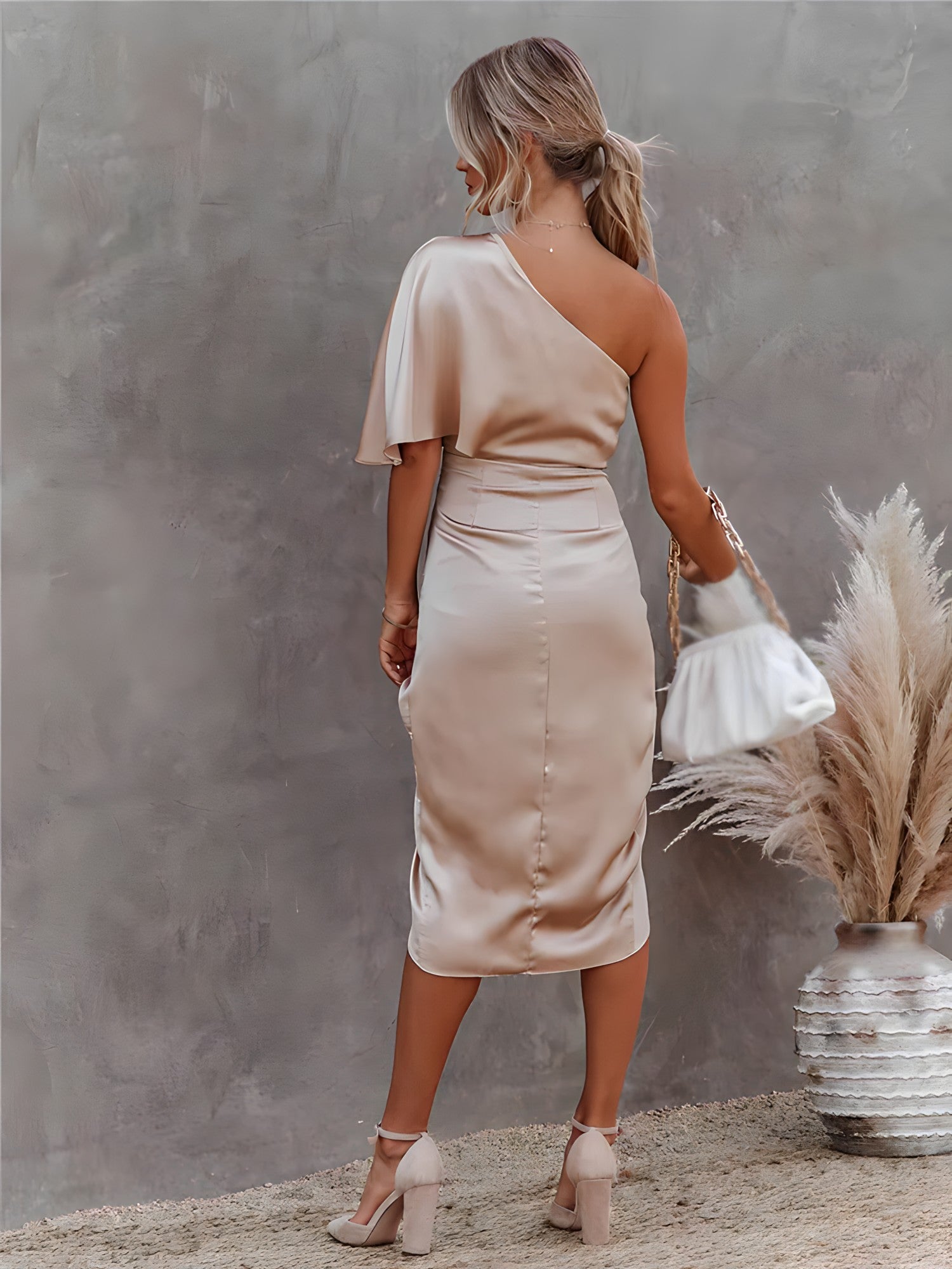 Liliana - Elegant one shoulder cocktail dress