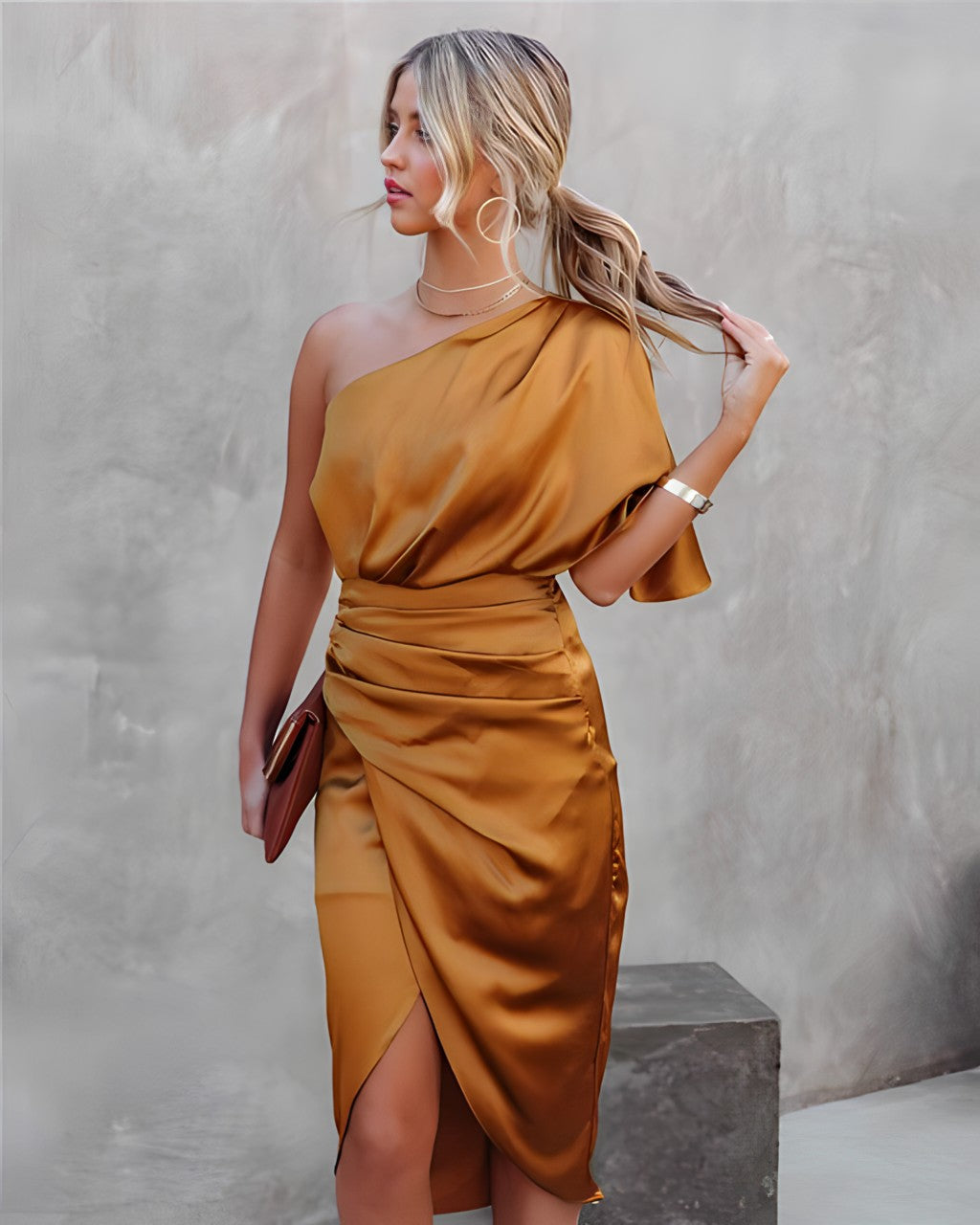 Liliana - Elegant one shoulder cocktail dress