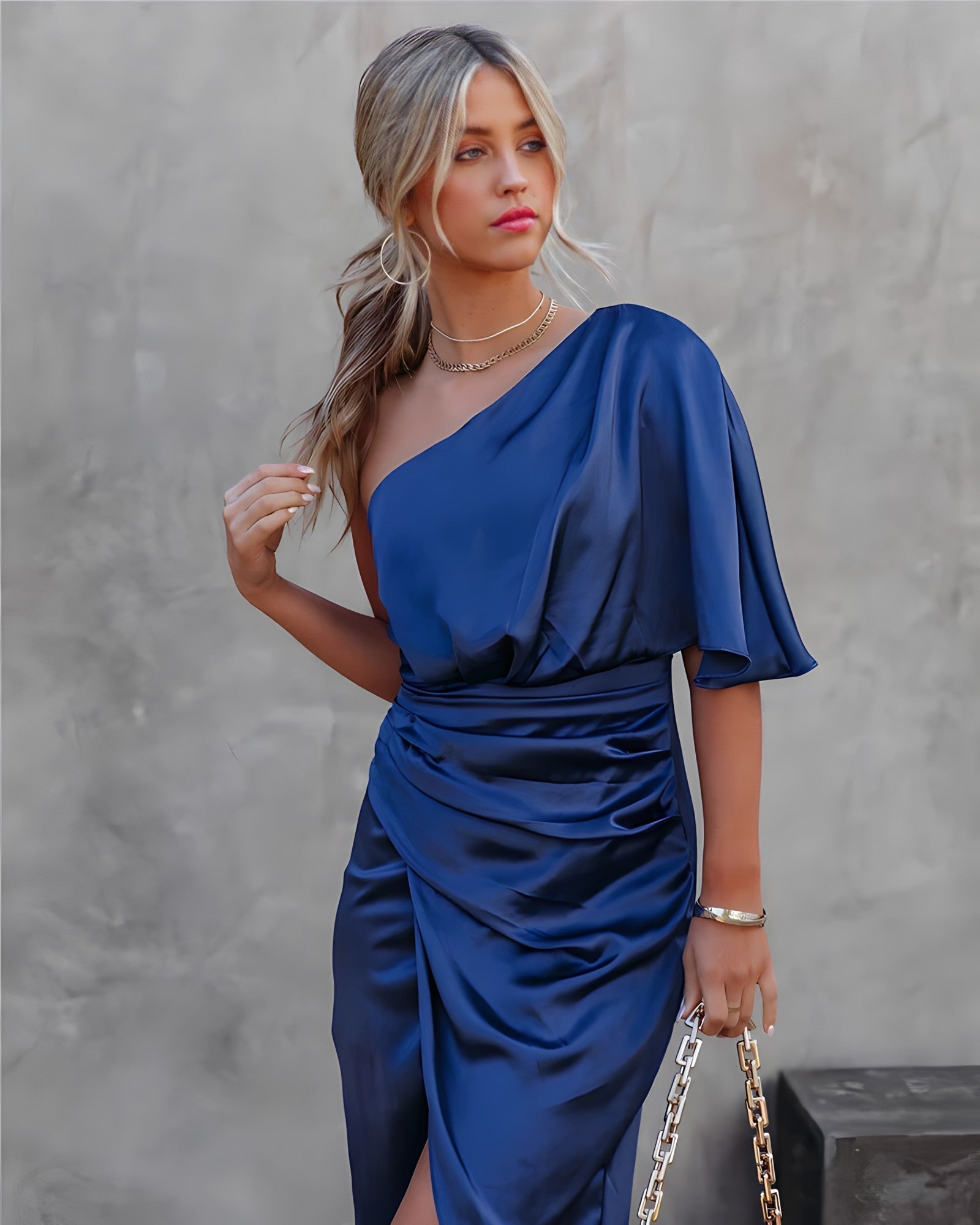 Liliana - Elegant one shoulder cocktail dress