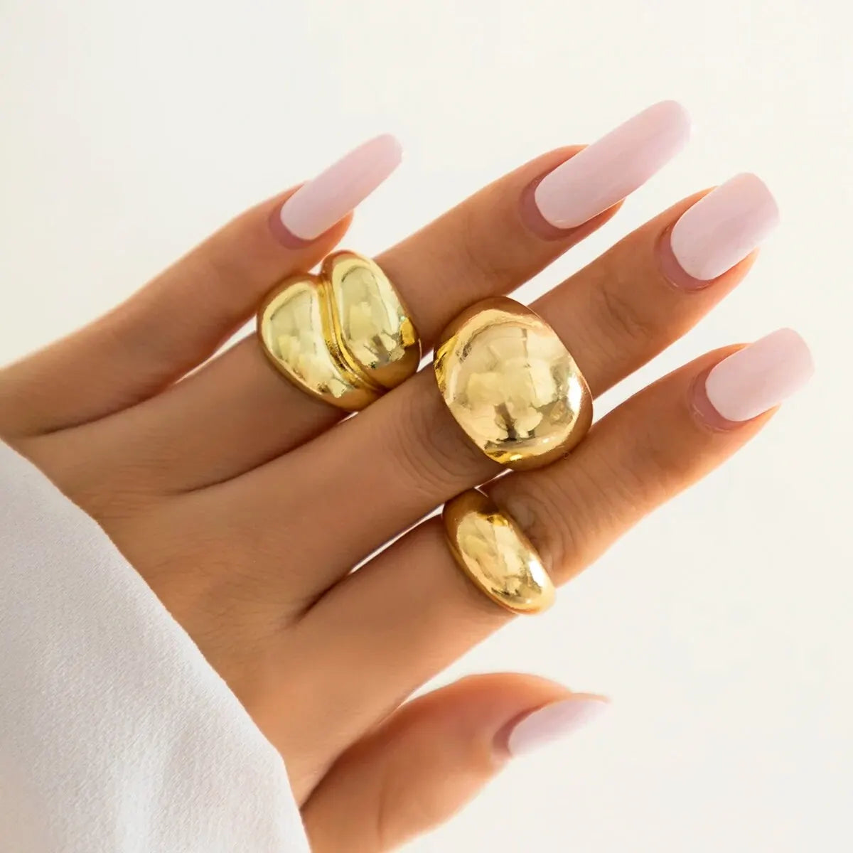 Venusia | 3 pcs shiny metal rings