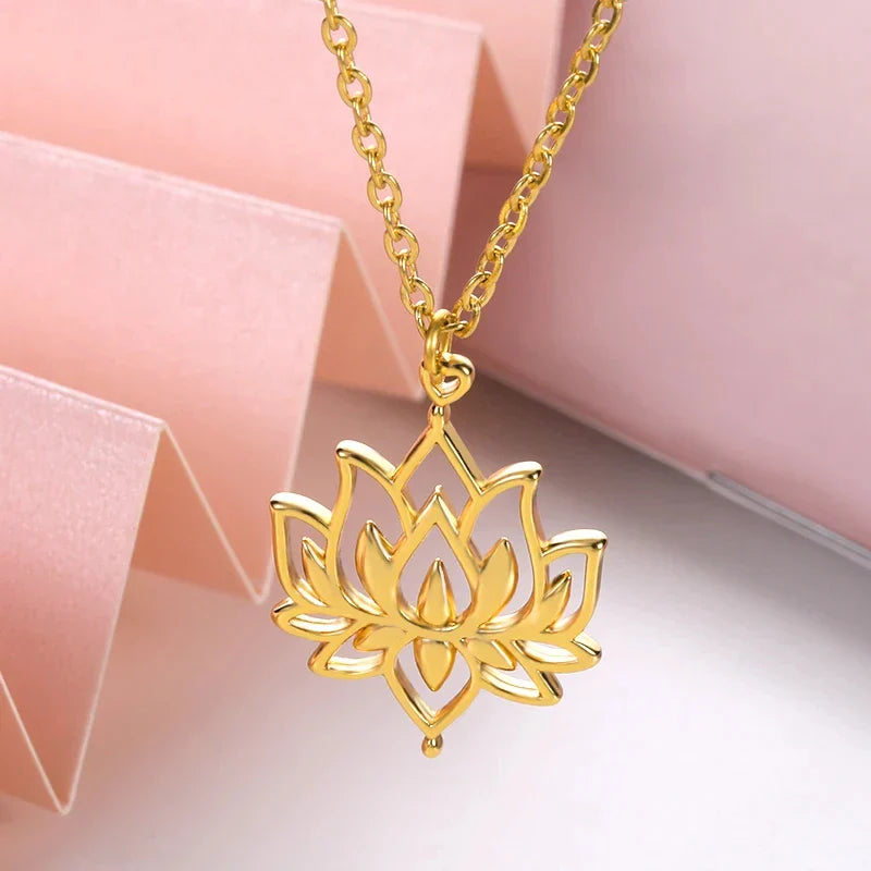 Venusia | Lotus flower pendant necklace for women