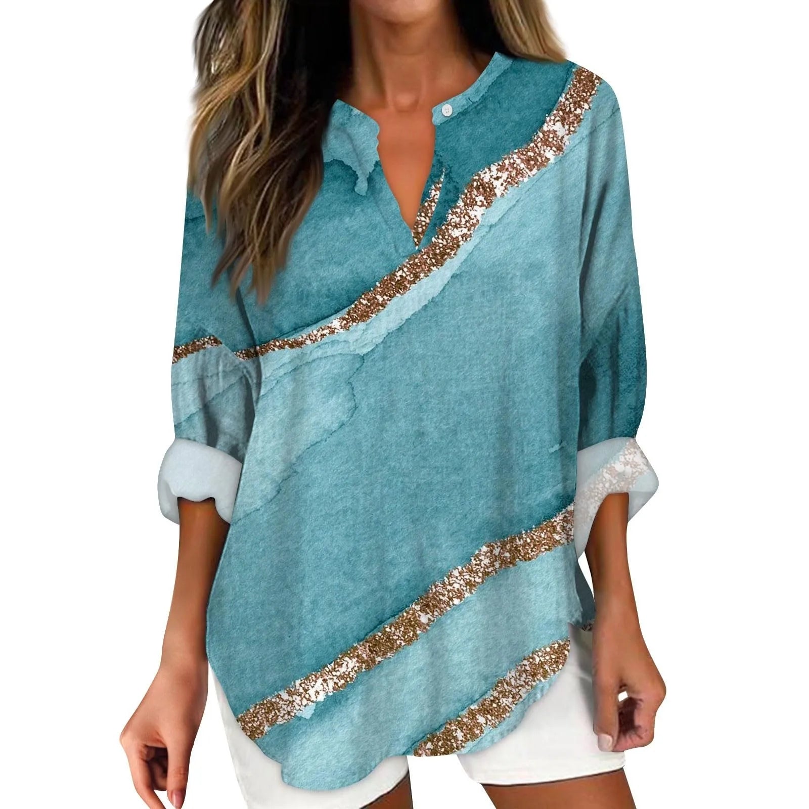 Vera Lynn | V-Neck Cotton Linen Tunic Top