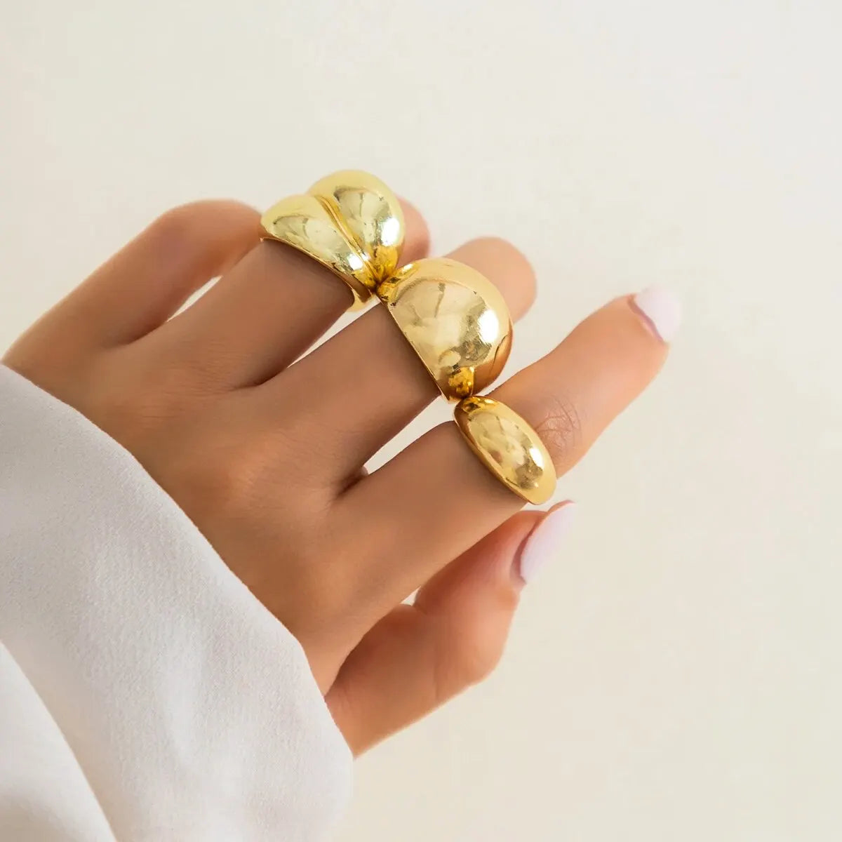 Venusia | 3 pcs shiny metal rings