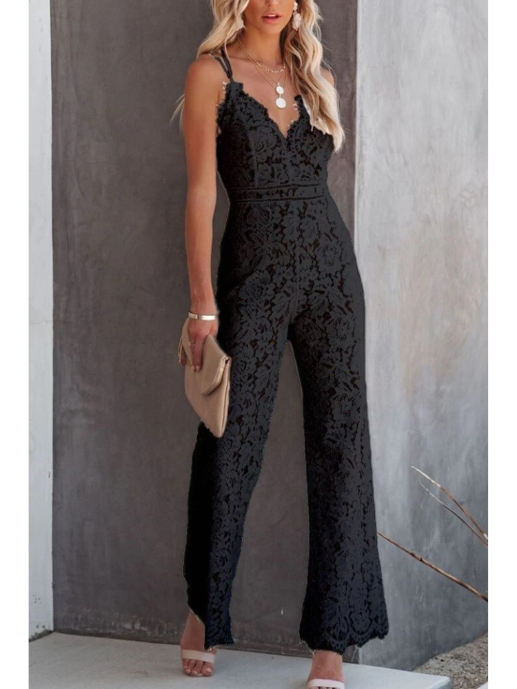 Ava | Jumpsuit with V-Neck and Lace Back