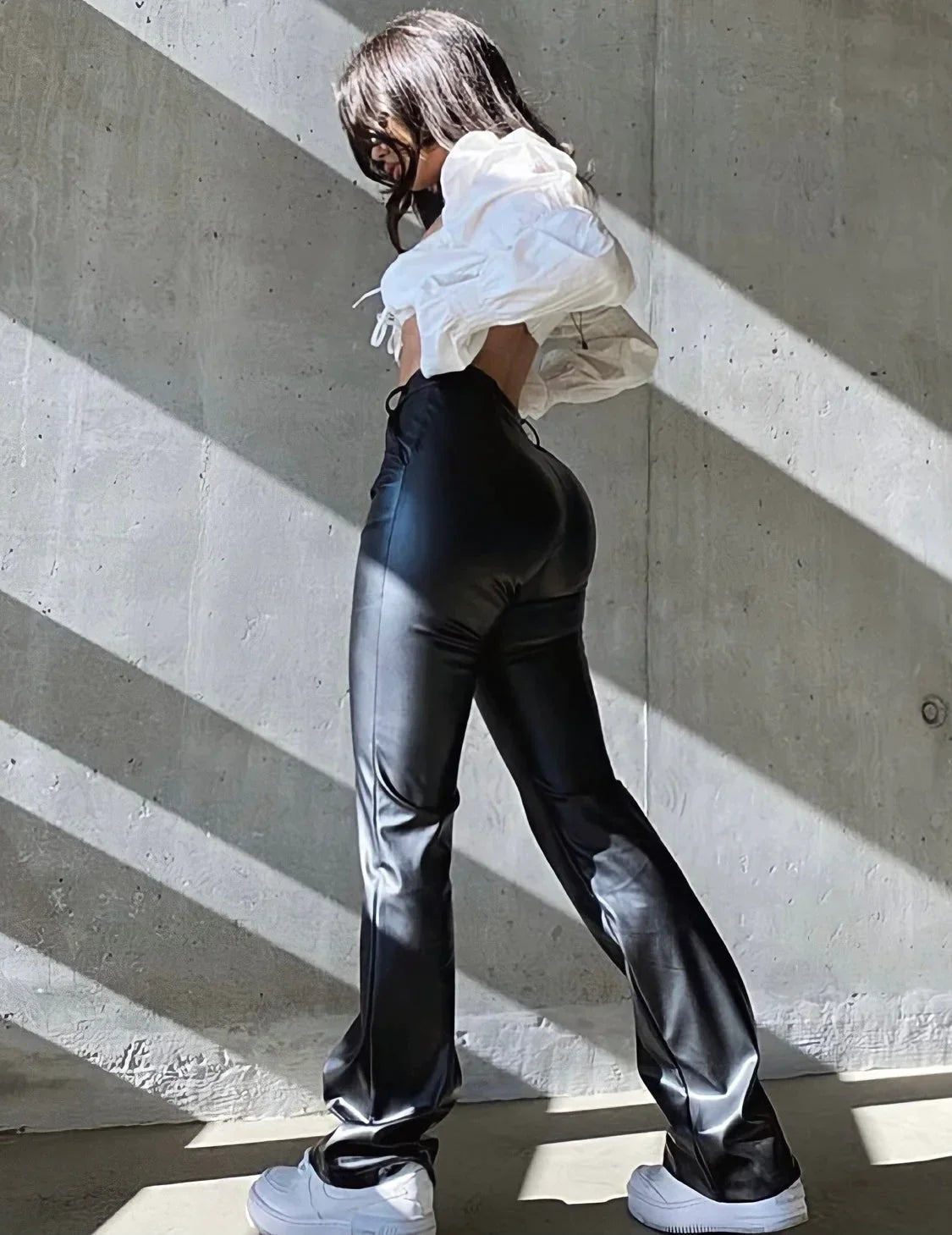 Belladora l Leather High Waist Skinny Pants